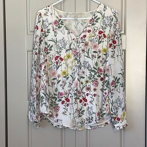 LOFT fully lined long sleeve floral top